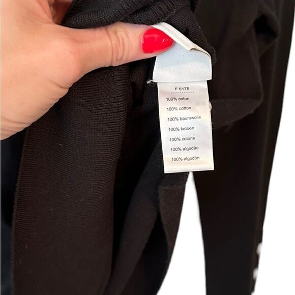 Lacoste Women’s Black V Neck Long Sleeve Knit Sweater - Picture 9 of 9